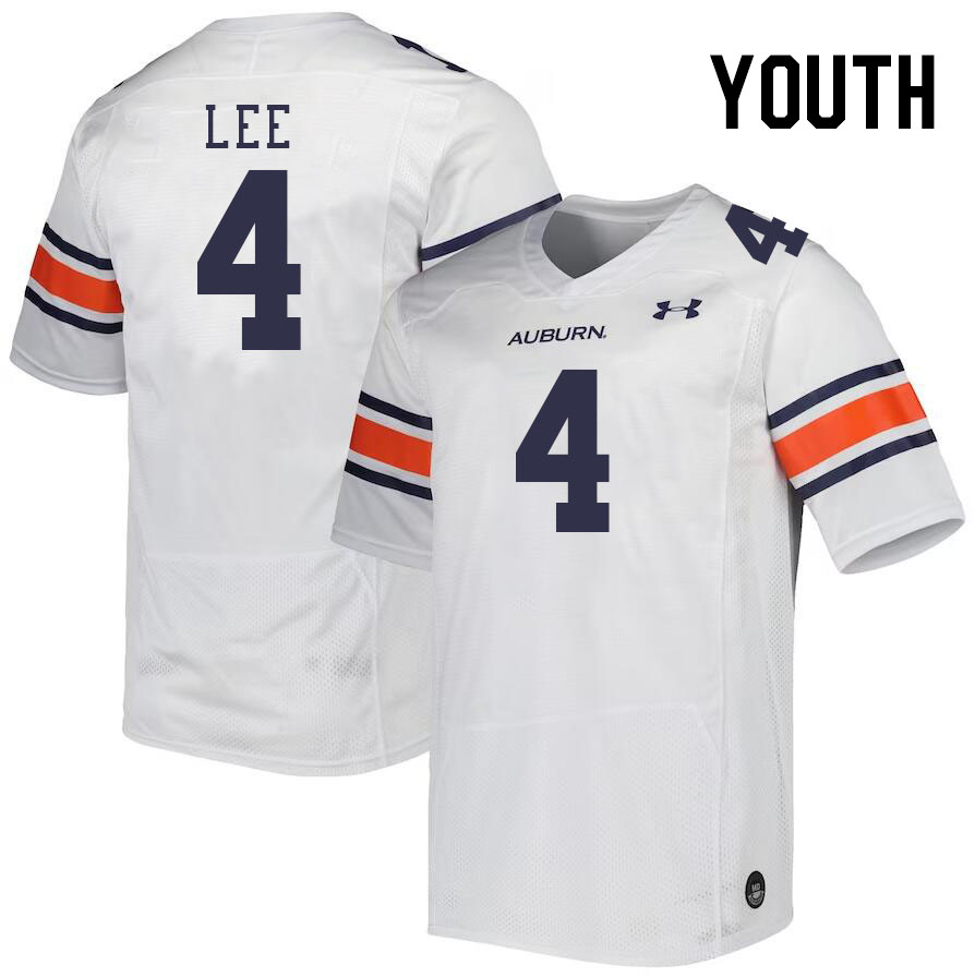 Youth #4 Kayin Lee Auburn Tigers College Football Jerseys Stitched-White